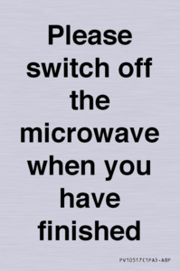 Please switch off the microwave when you have finished